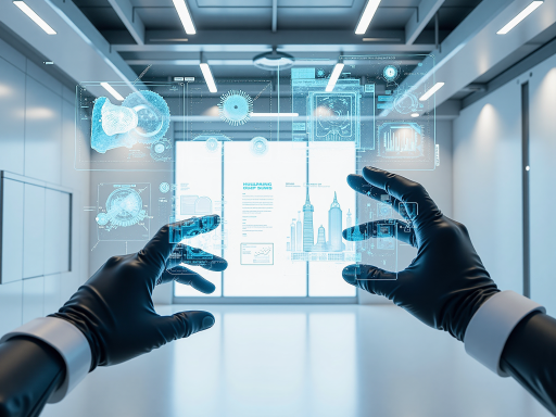 未来科技概念图，展现人工智能发展前景，体现科技感和未来感